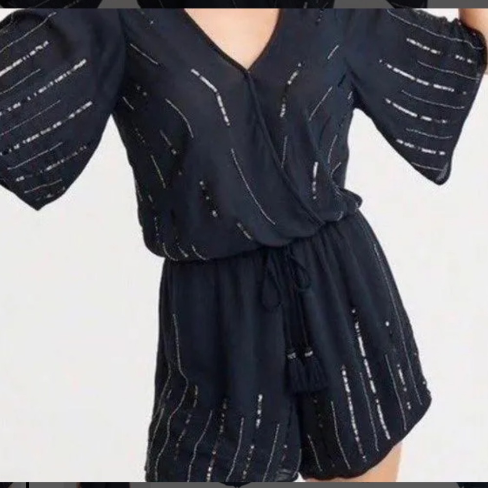 Abercrombie & Fitch Black Sequined Romper Size XS - Picture 3 of 6